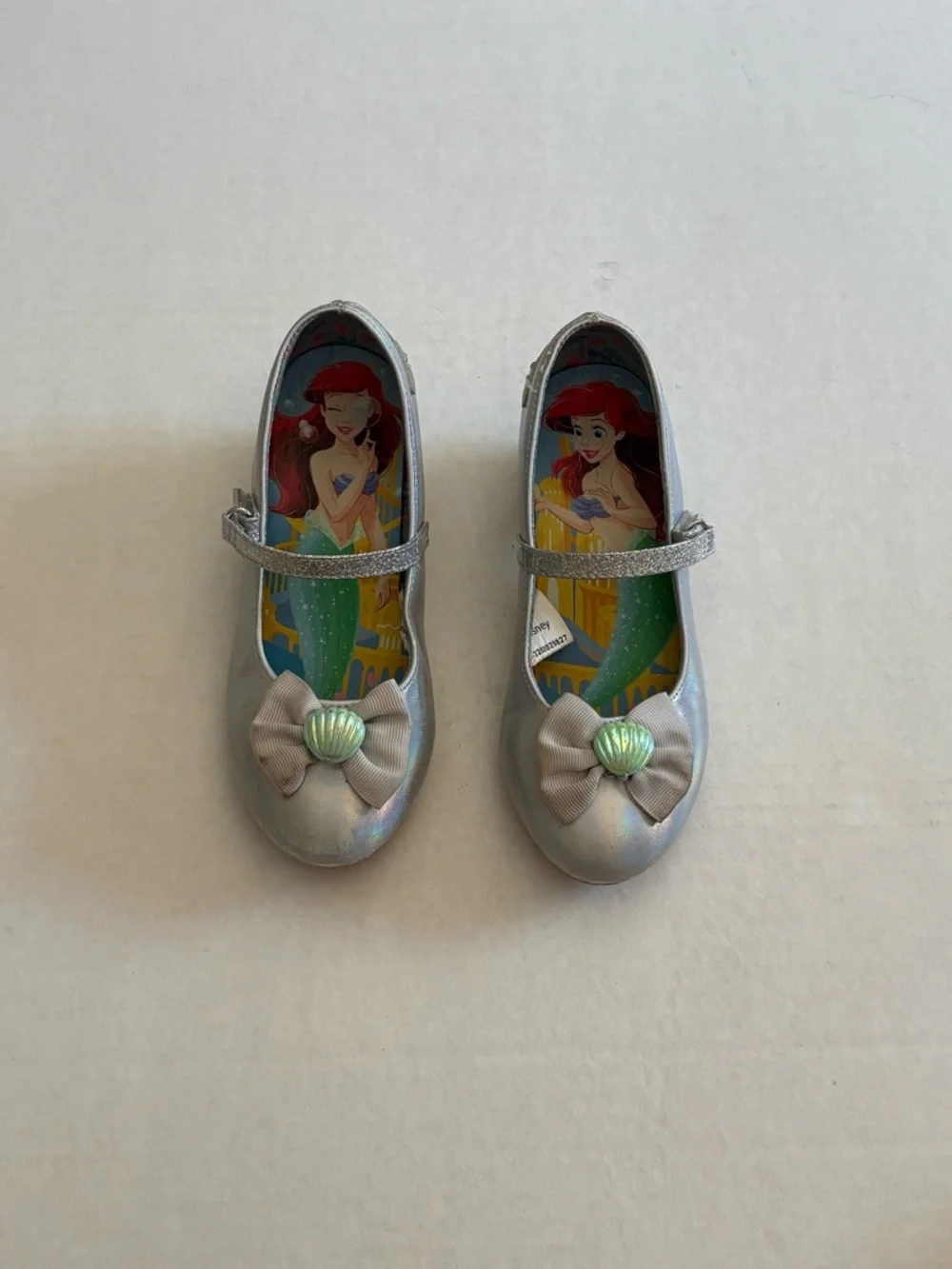 Disney Girls Silver Mermaid Bow shoes size 12